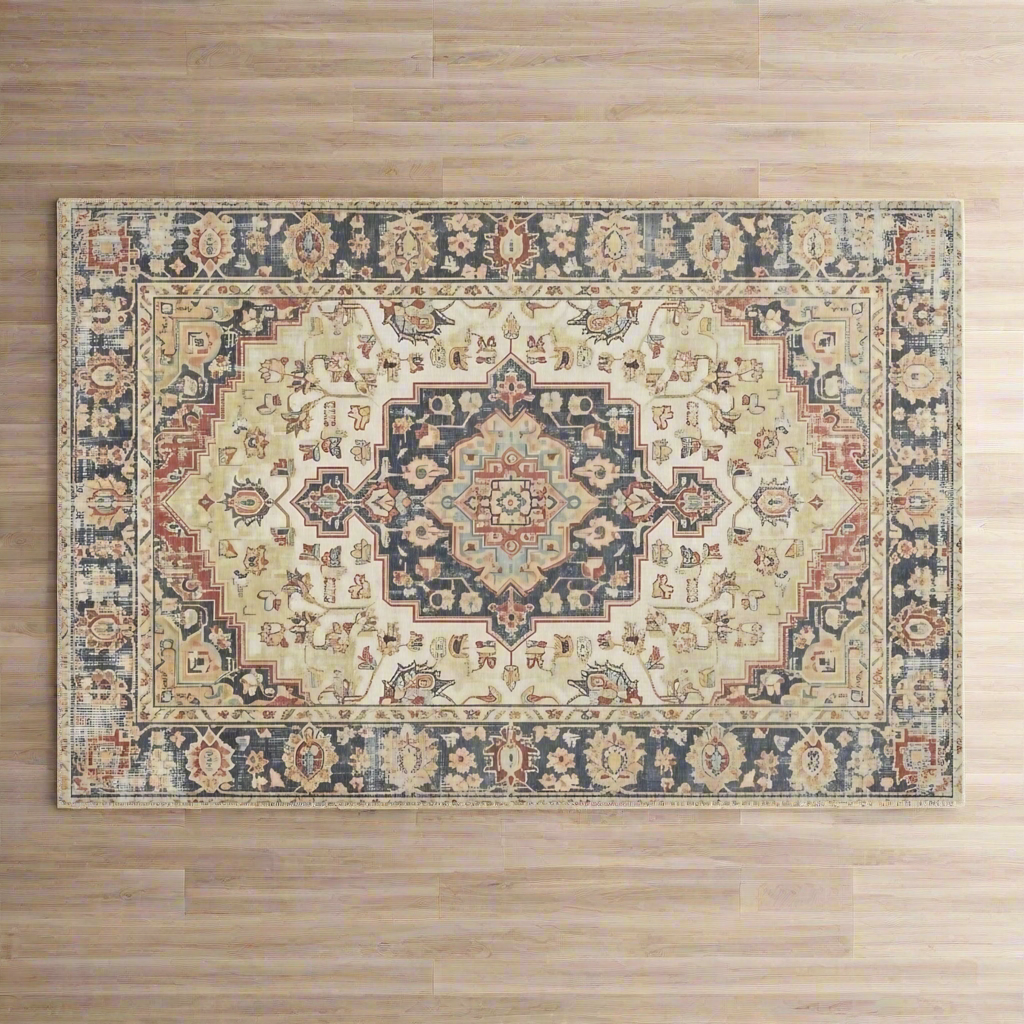 Faded Tan Traditional Rug