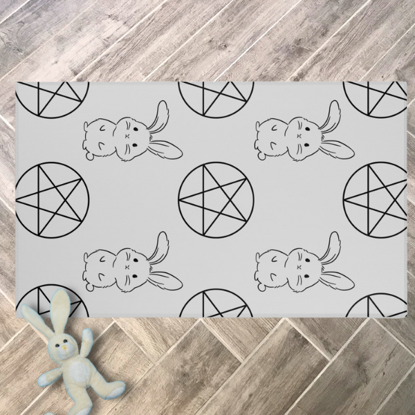 Pet Playpen Floor Mat Rug, Goth Grey