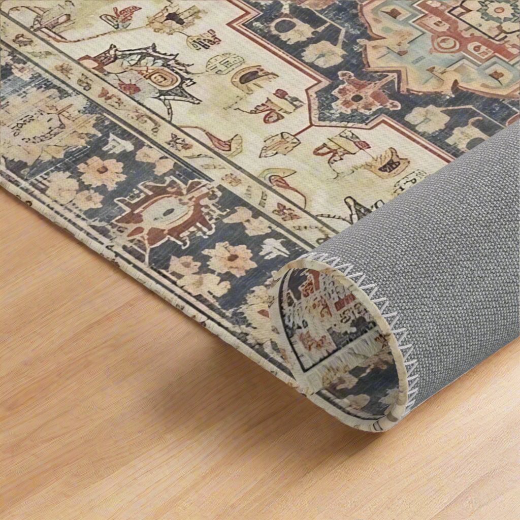 Faded Tan Traditional Rug