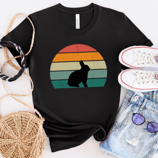 Retro Sunset Bunny T-Shirt