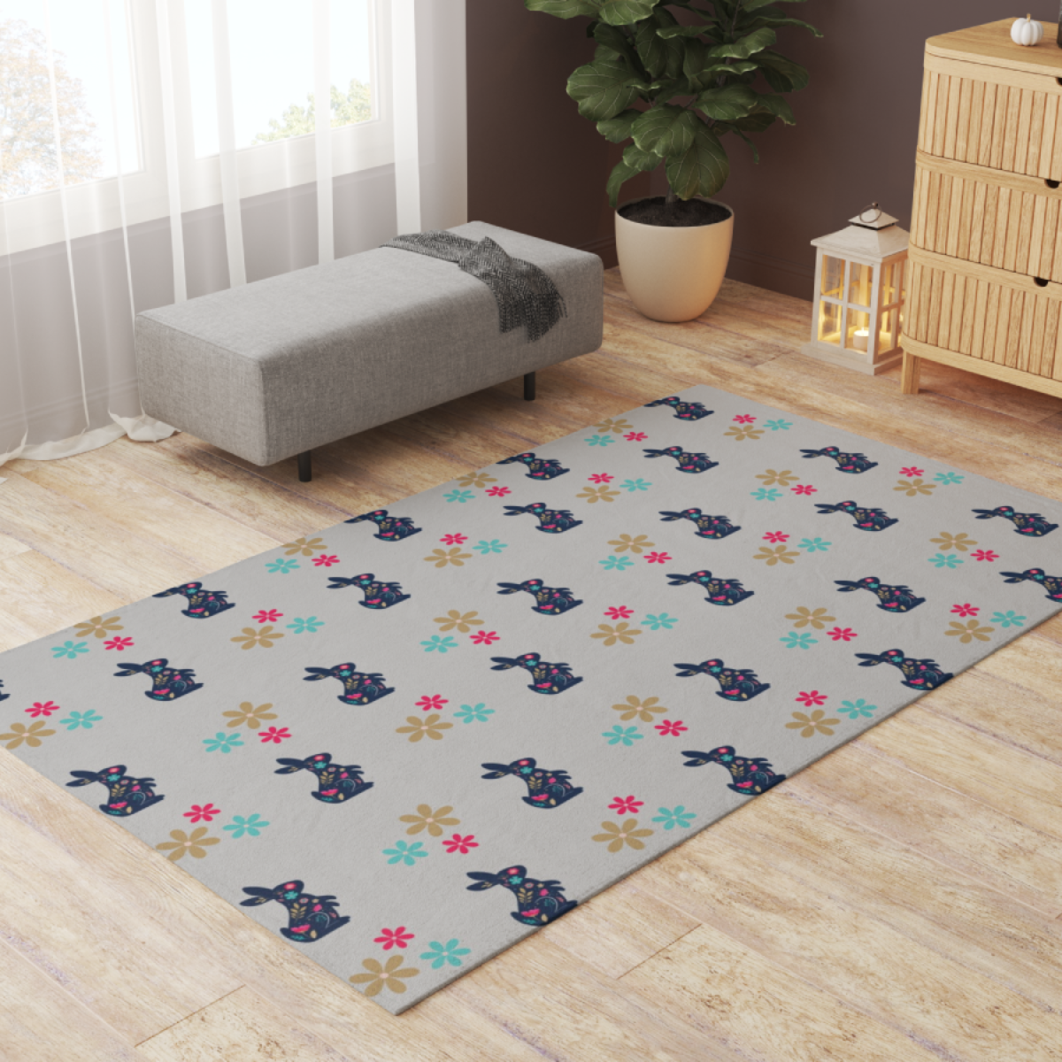 Floral Bunnies Playmat