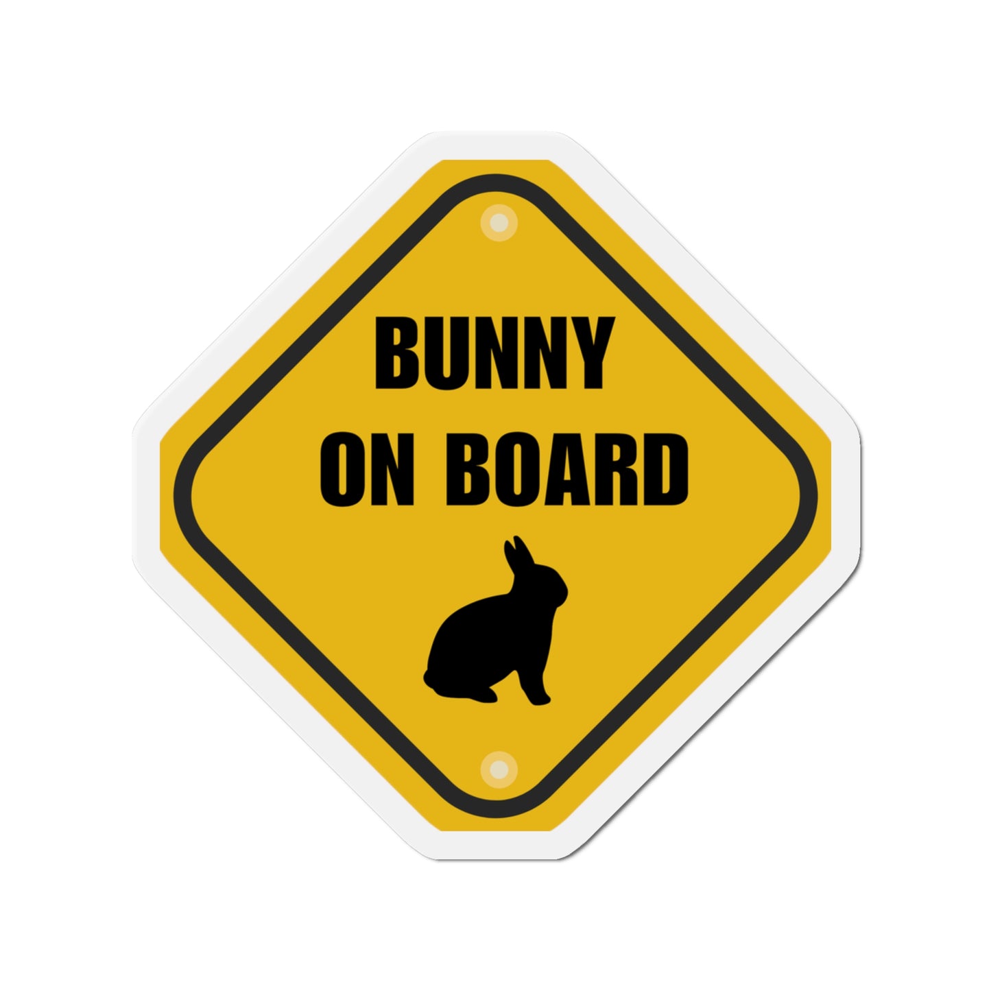 Bunny On Board Car Magnet