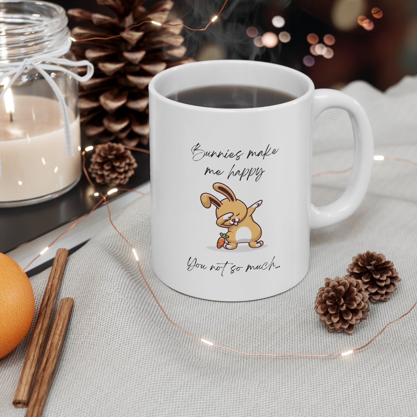 Bunnies Make Me Happy Coffee Mug