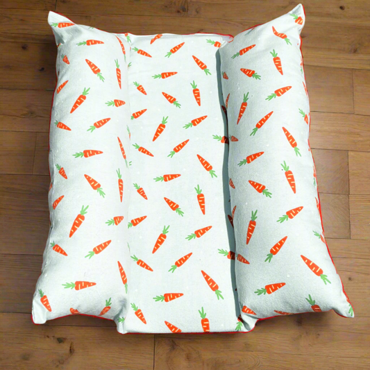 Bunny Snuggle Bed Blue Carrots