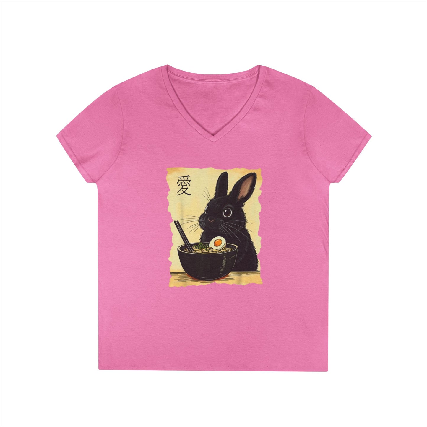 Bunny Ramen V-Neck T-Shirt