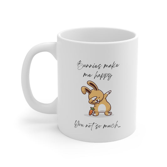 Bunnies Make Me Happy Coffee Mug