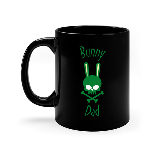 Bunny Dad Black Mug, 11oz
