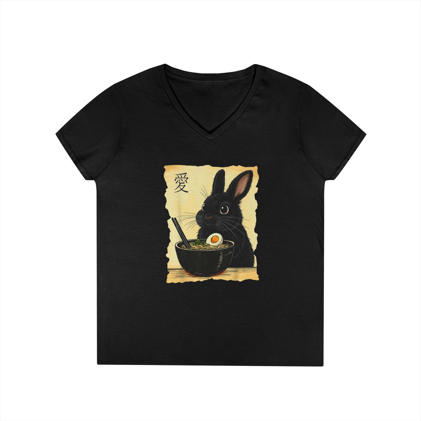 Bunny Ramen V-Neck T-Shirt