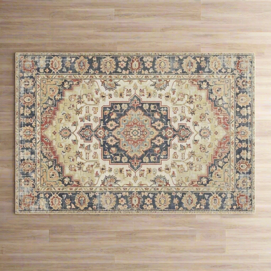 Faded Tan Traditional Rug