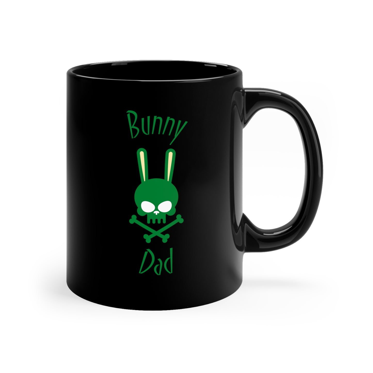 Bunny Dad Black Mug, 11oz