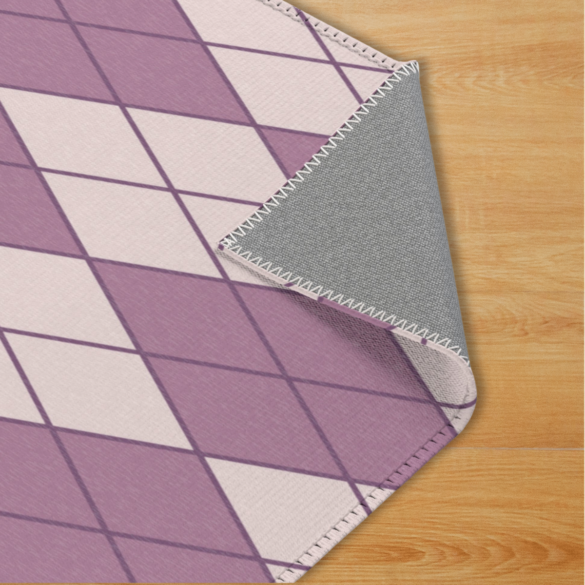 Pet Playpen Floor Mat Rug, Purple Argyle