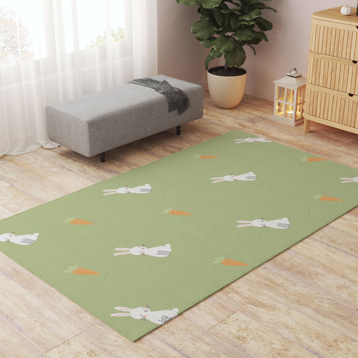 Rabbit floor shops mat