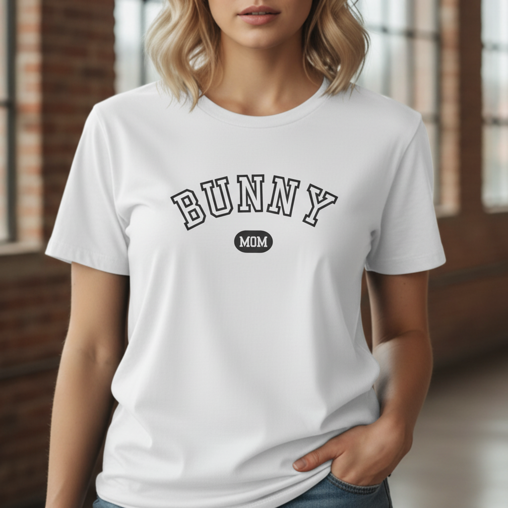Bunny Mom College T-shirt