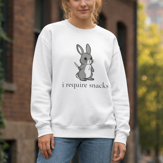 I Require Snacks Bunny Sweatshirt