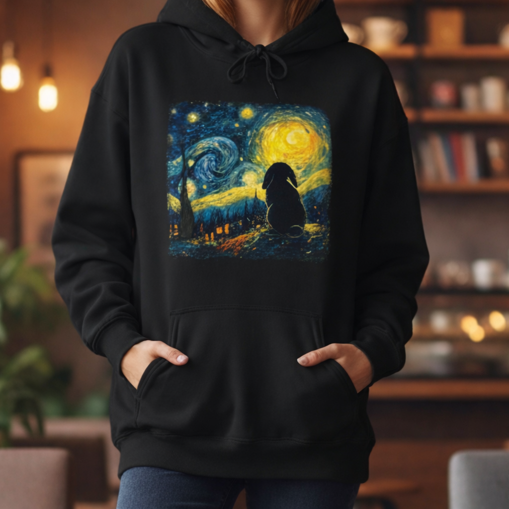 Starry Night Bunny Art Hoodie