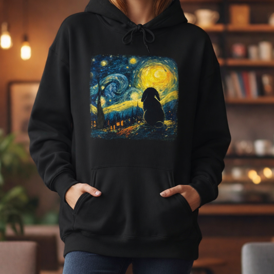 Starry Night Bunny Art Hoodie