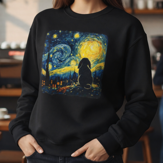 Starry Night Bunny Art Sweatshirt