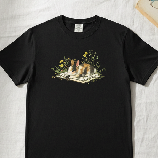 Bunny Reading Book T-Shirt