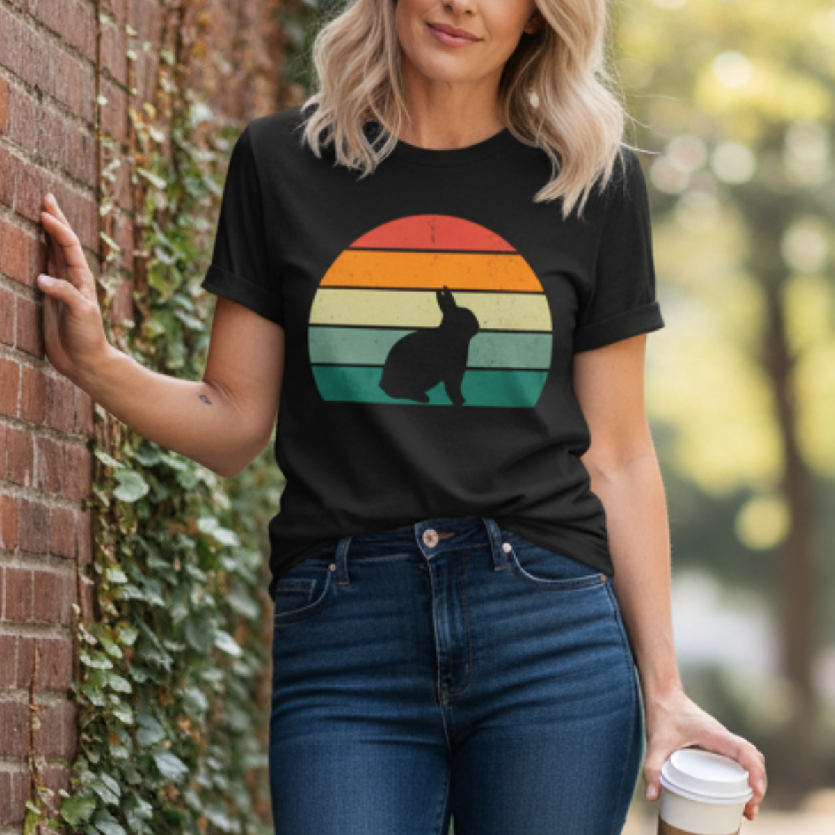 Retro Sunset Bunny T-Shirt